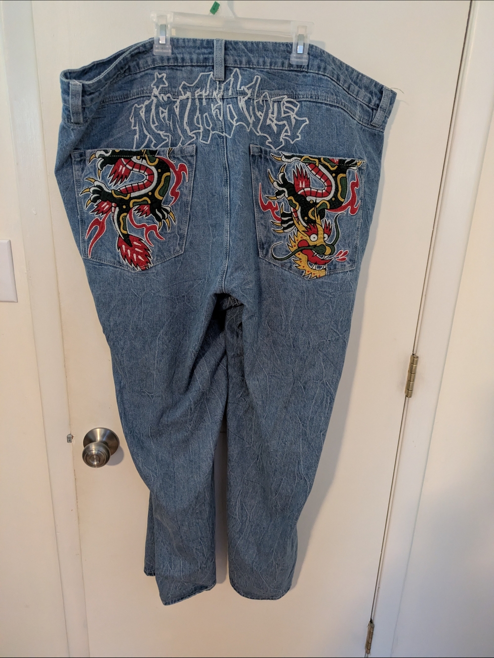 Ninth Hall Ambush Jeans Men’s Size 42 Red Dragon Embroidered Graphic Baggy y2k